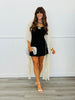 Vanilla Cream Front Tie Tassel Longline Cardigan (One Size)