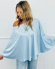 Satin One Shoulder Poncho Top (Reg.) - 2 Colors