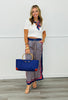 Navy Multi Square Pattern Satin Pants (Reg.)