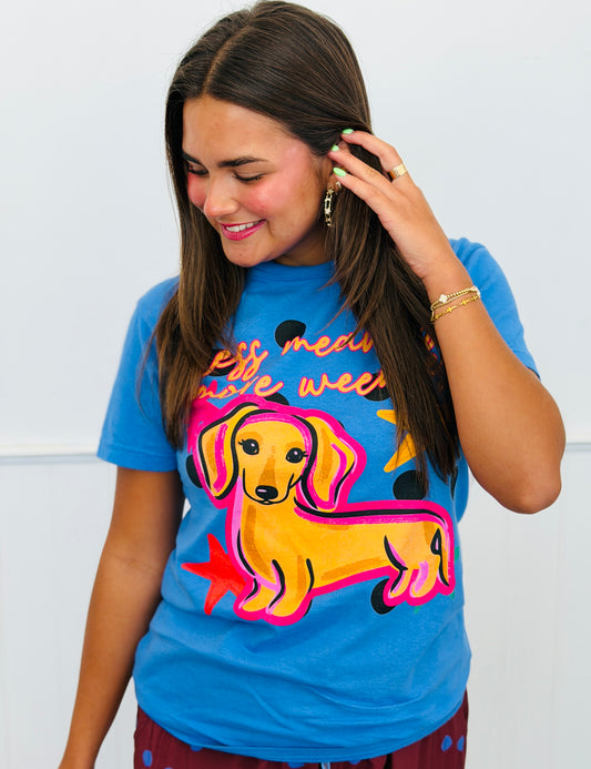 Blue Less Meanies More Weenies Tee (Reg. and Plus)