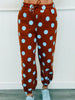 Rust/Sky Blue Polka Dot Jogger Sweatpants (Reg.)