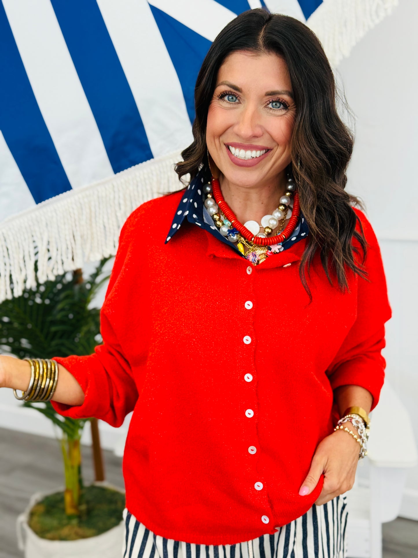 Tomato Red Cardigan (Reg.)