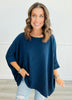 Andree Curly Ribbed Poncho Top (Reg. and Plus) - 8 Colors