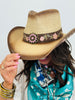 Pink Flower Concho Western Hat