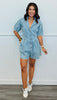 Lt. Denim Western Vibe Romper (Reg)