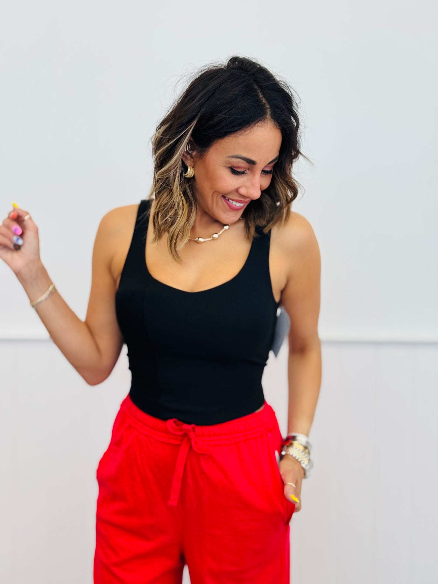 Nylon Ribbed Tank Top (Reg. and Plus) - 4 Colors