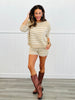 Taupe/Cream Stripe Shorts Set (Reg.)
