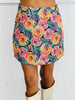 Navy Multi Floral Jacquard Mini Skirt (Reg.)