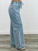 Washed Striped Denim Cargo Pants (Reg & Plus)