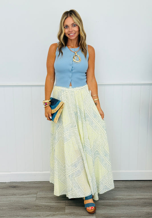 Yellow Bandana Maxi Skirt (OS)