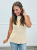 Beige Cut Out Back Halter Neck Top (Reg.)