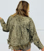 Olive Bandana Paisley Print Lace Trim Jacket (Reg & Plus)