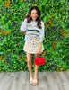 White Multi Food Printed Mini Skort (Reg.)