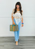 White Disc Sequin Fringe Hem Poncho Top (Reg.)