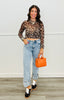 Leopard Mesh Long Sleeve Top (Reg.)