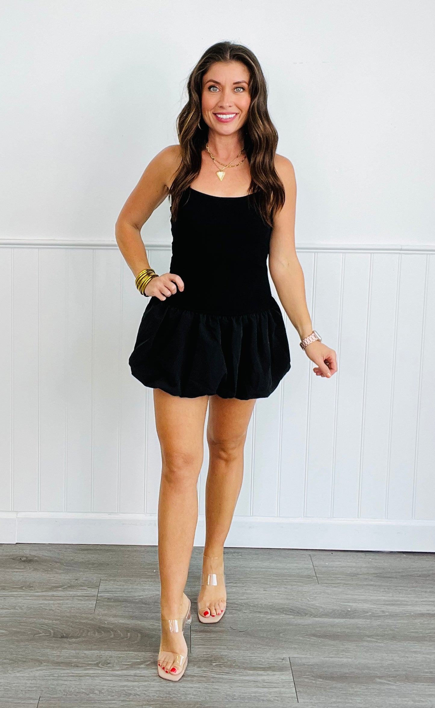 Black Balloon Skirt Mini Dress (Reg.)