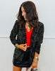 Black Paisley Rhinestone Knit Cardigan (Reg.)