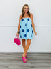 Blue Polka Dot Bubble Hem Mini Dress (Reg.)