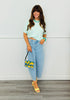 Mint Variegated Short Sleeve Tee Top (Reg.)