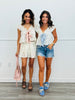 Floral Front Double Tie Top (Reg.)-2 Colors