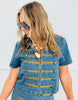 Braid Trim/Gold Button Denim Jacket (Reg.)