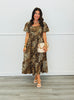 Leopard Puff Sleeve Midi Dress (Reg. and Plus)