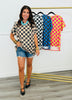 Checkered Print Top & Ruffle Shorts Set (Reg. & Plus) - 4 Colors