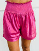 Pink High Waist Shimmer Shorts (Reg. and Plus)