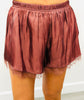 Brown Button Down Organza Top & Short Sets (Reg.)