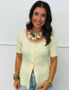 Crochet Lace Trim Button Up Knit Top (Reg & Plus) - 2 Colors