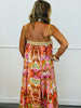 Orange/Pink Printed Maxi Dress (Reg.)