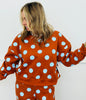 Rust/Sky Blue Polka Dot Sweatshirt (Reg.)