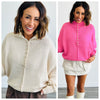 POL Pearl Buttons Sweater Top (Reg.)- 2 Colors