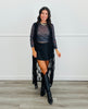 Black Leopard Mesh Long Sleeve Top (Reg. and Plus)