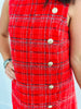 Red Tweed Delight Mini Dress (Reg)