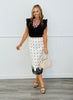 Polka Dot Lace Trim Midi Skirt (Reg.)