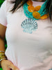 Pink Seashell Embroidered Tee (Reg.)