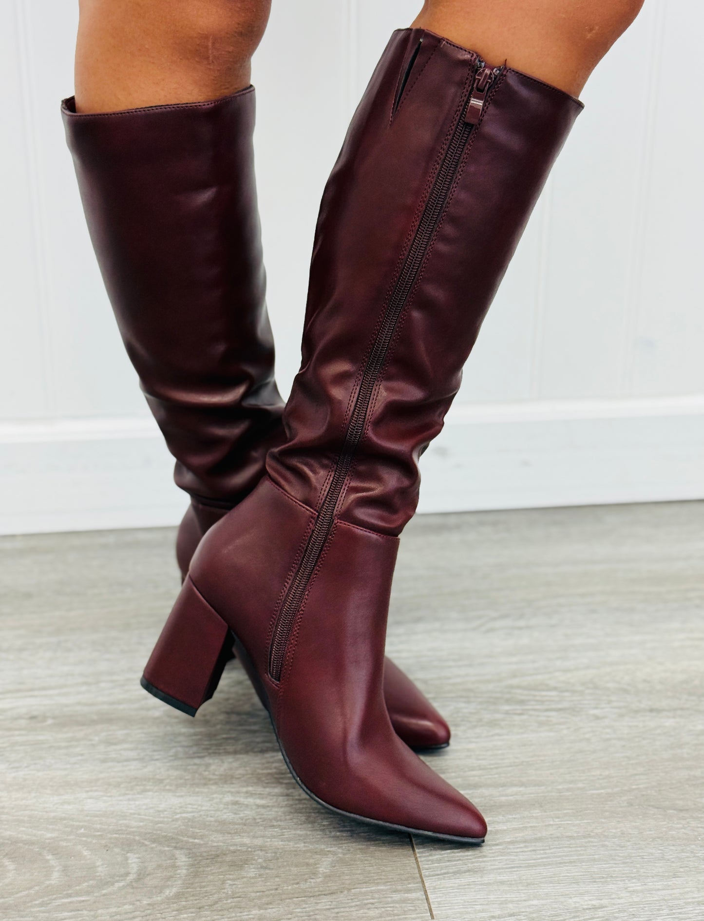 Wine Power Move Knee High Boots