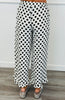 White/Black Polka Dot Ruffle Hem Pants (Reg. and Plus)
