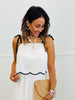 Off White Contrast Binding Cami Top (Reg.)