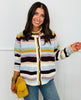 Burgundy Multi Striped Sweater Cardigan (Reg.)
