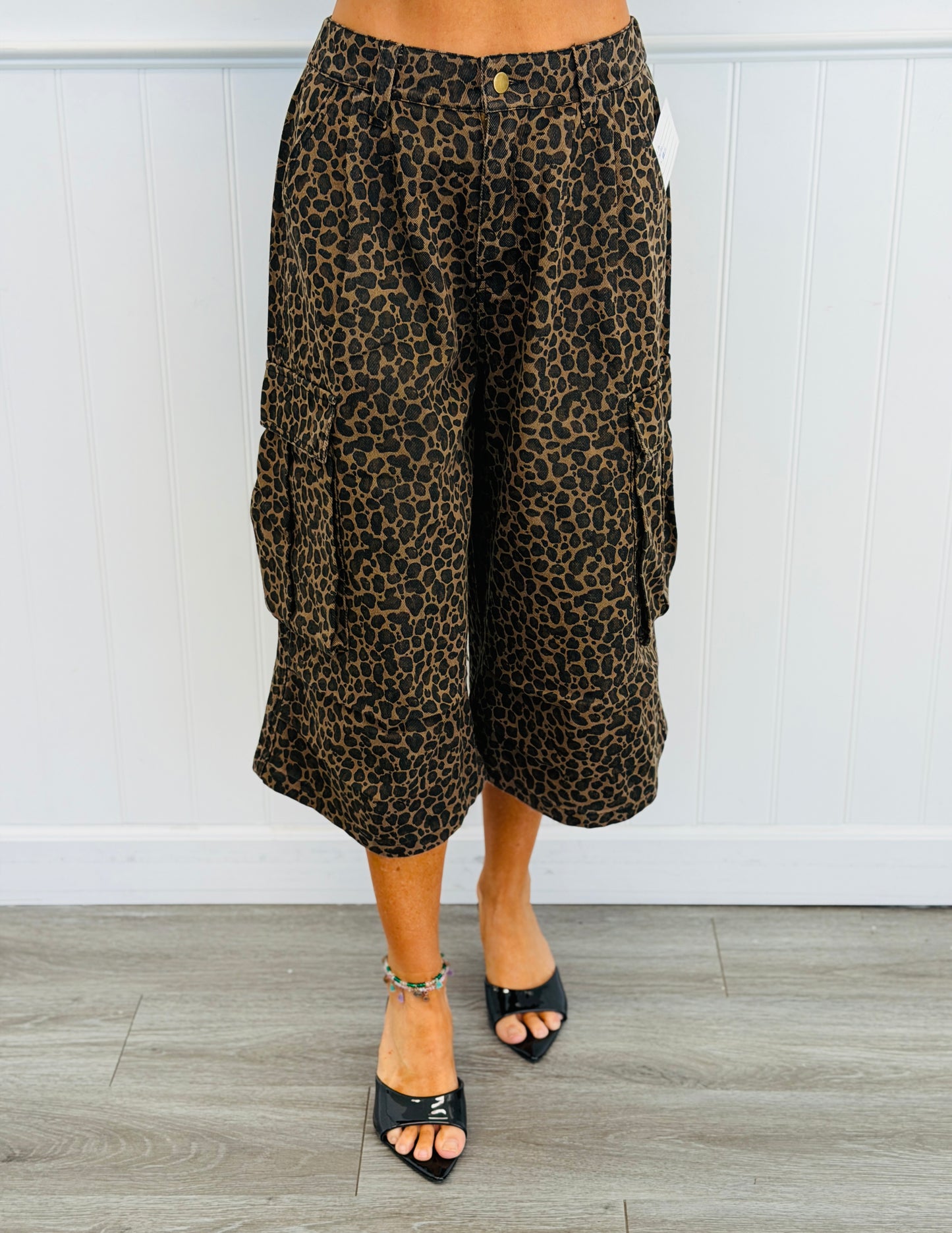 Leopard Print Cargo Culottes (Reg & Plus)