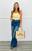 Denim Bow Detailed Side Seam Pants (Reg & Plus)