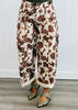 Brown Cow Print Wide Leg Pants (Reg.)