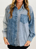 Indigo Color Block Striped Shirt (Reg & Plus)
