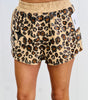 Queen Of Sparkles Tan Leopard Sparkle Logo Shorts (Reg. and Plus)