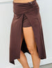 Chocolate Draped Midi Skirt (Reg.)