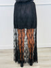 Black Lace Pearl Button Down Top & Maxi Skirt (Reg.)