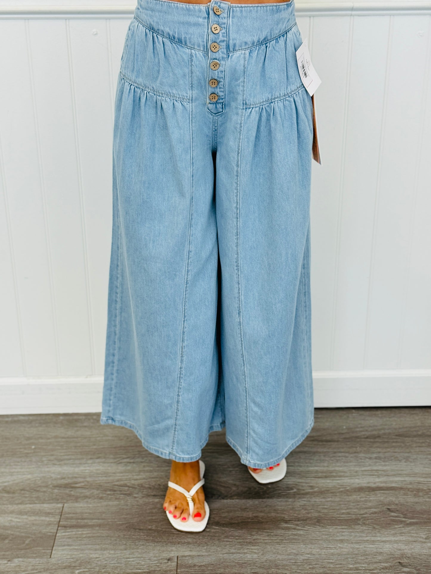 Risen Light Denim Slouchy Culottes (Reg.)