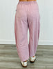 Mauve Acid Washed Denim Barrel Pants (Reg & Plus)